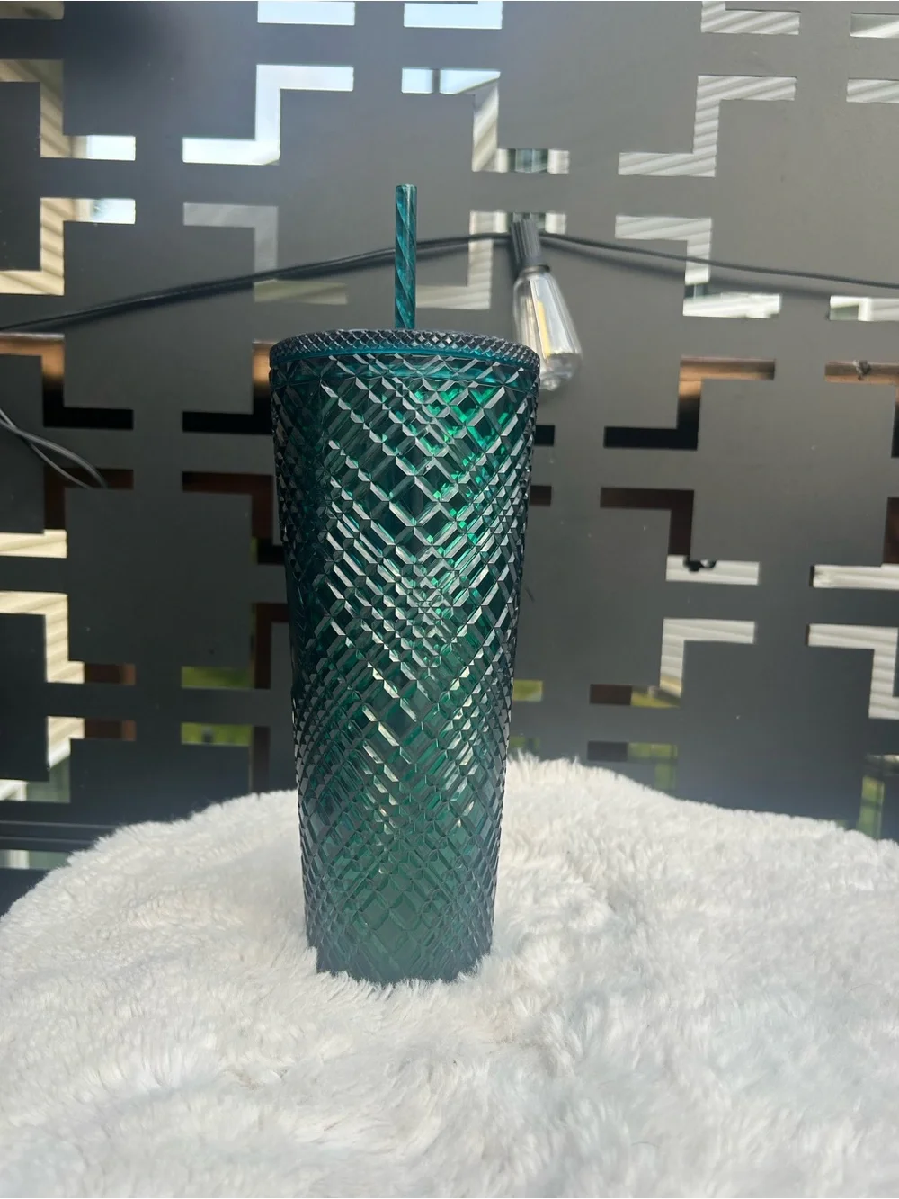 Starbucks dark green Studded Tumbler 24oz straw cup